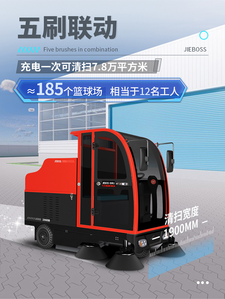 全封閉駕駛式電動掃地車1900B 全封閉駕駛式電動掃地車1900B